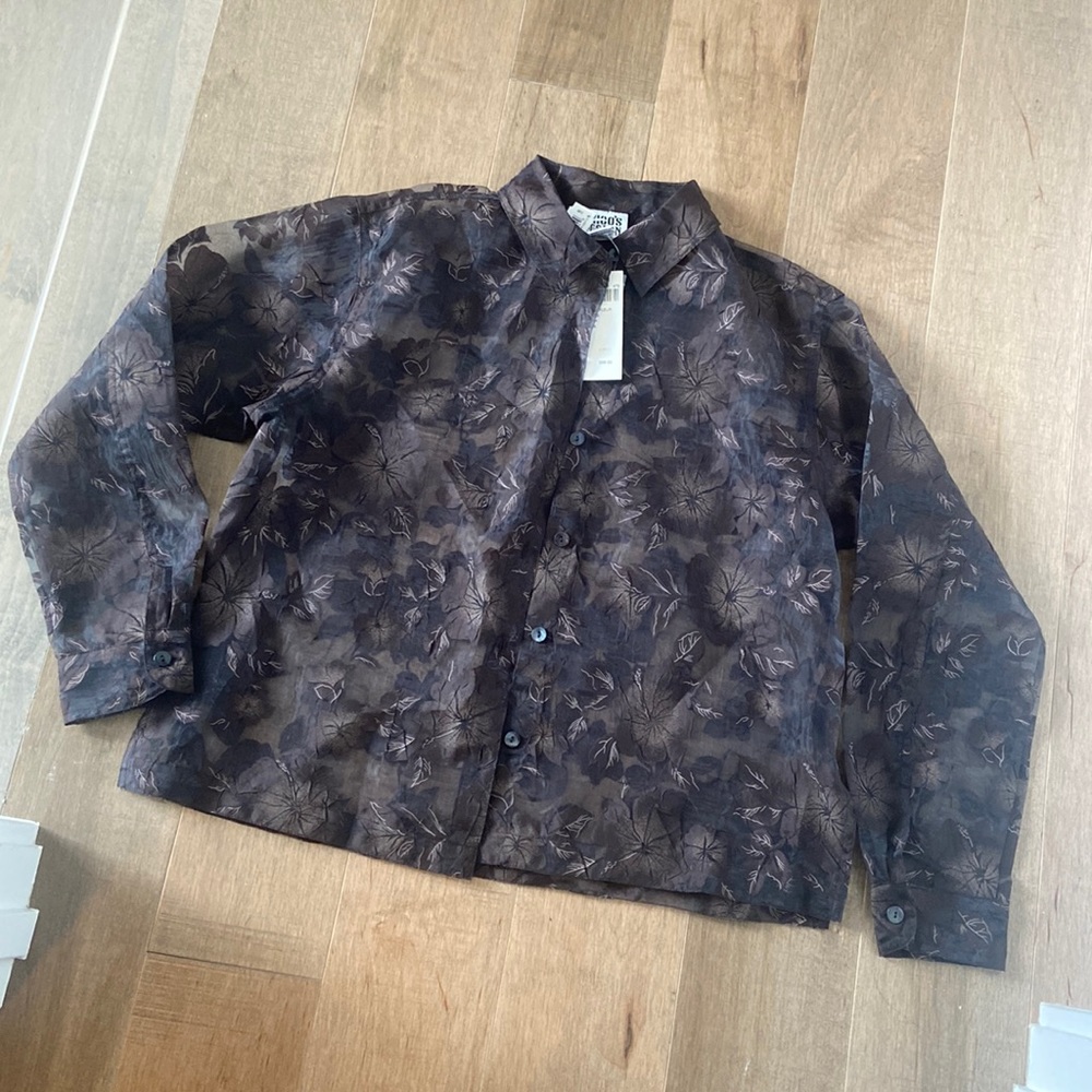 NWT sheer floral top, size 0